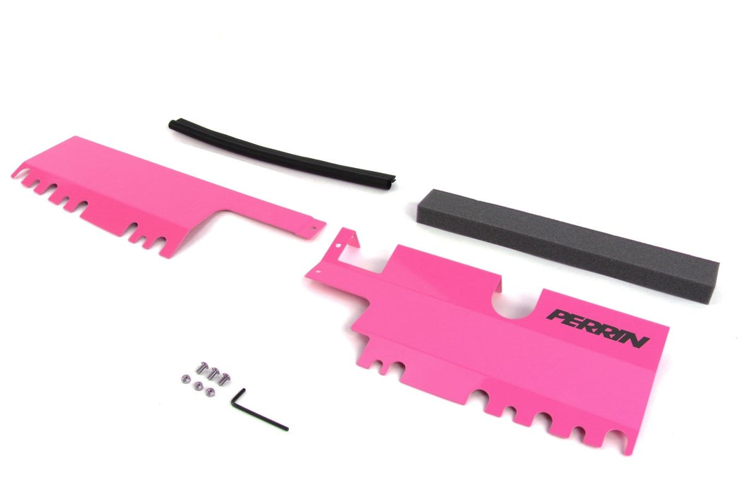 Perrin 2pc Radiator Shroud Hyper Pink 2015-2021 WRX w/ OEM Intake Scoop / 2015-2021 STI w/ OEM Intake Scoop - PSP-ENG-512-4HP - Subimods.com