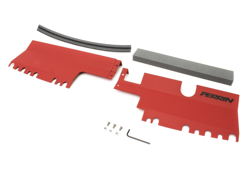 Perrin 2pc Radiator Shroud Red 2015-2021 WRX Without OEM Intake Scoop / 2015-2021 STI Without OEM Intake Scoop - PSP-ENG-512-2RD - Subimods.com