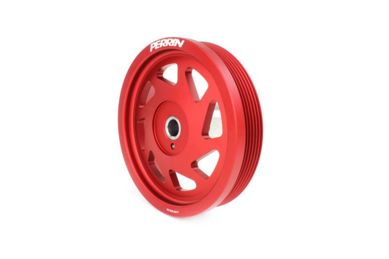 Perrin Crank Pulley Red 2019-2021 WRX / 2015-2016 Impreza / 2015-2019 Legacy / 2016-2018 Forester - PSP-ENG-104RD - Subimods.com