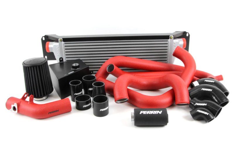 Perrin Front Mount Intercooler w/ Boost Tube Piping Kit and Short Ram Intake 2018-2021 STI - P-FMIC-18STI-SL-2BK/BK - Subimods.com