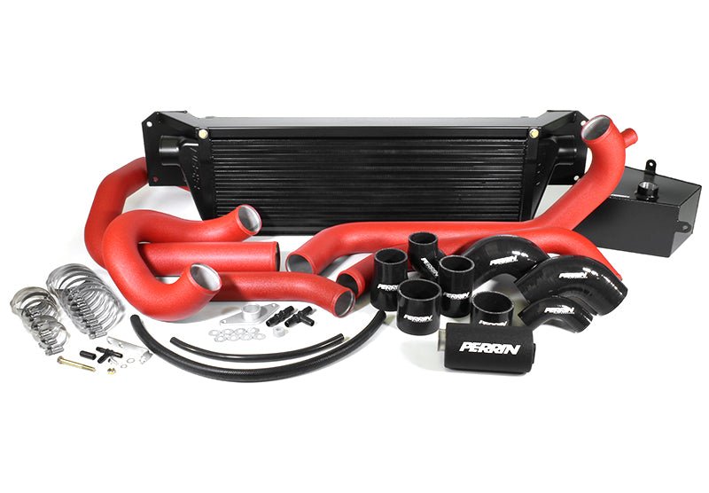 Perrin Front Mount Intercooler w/ Boost Tube Piping Kit and Short Ram Intake 2018-2021 STI - P-FMIC-18STI-SL-2BK/BK - Subimods.com