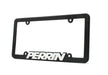 Perrin License Plate Frame Black w/ White Logo Universal - ASM-BDY-500 - Subimods.com