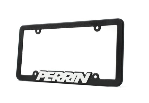 Perrin License Plate Frame Black w/ White Logo Universal - ASM-BDY-500 - Subimods.com