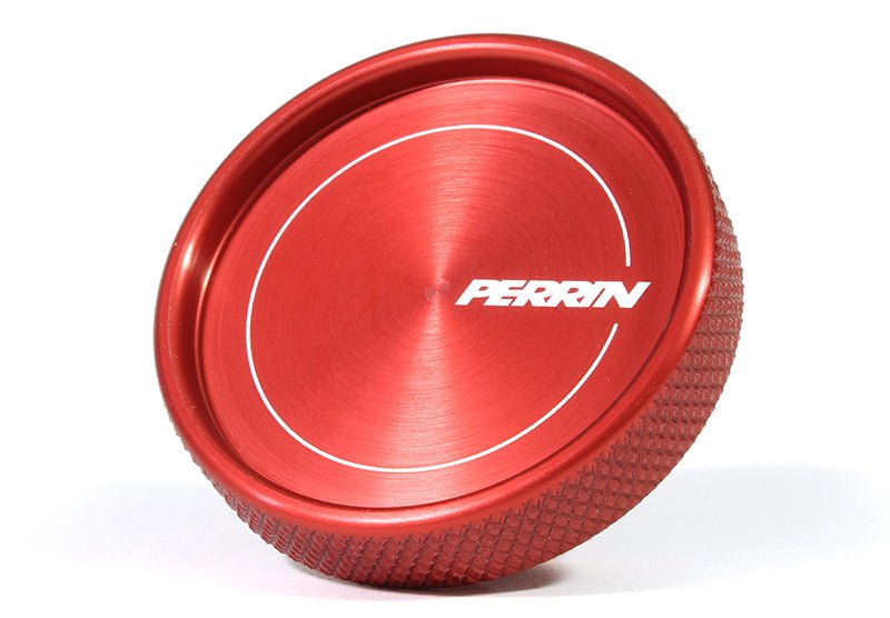 Perrin Oil Cap Round Style Red Most Subaru Models - PSP-ENG-711RD - Subimods.com