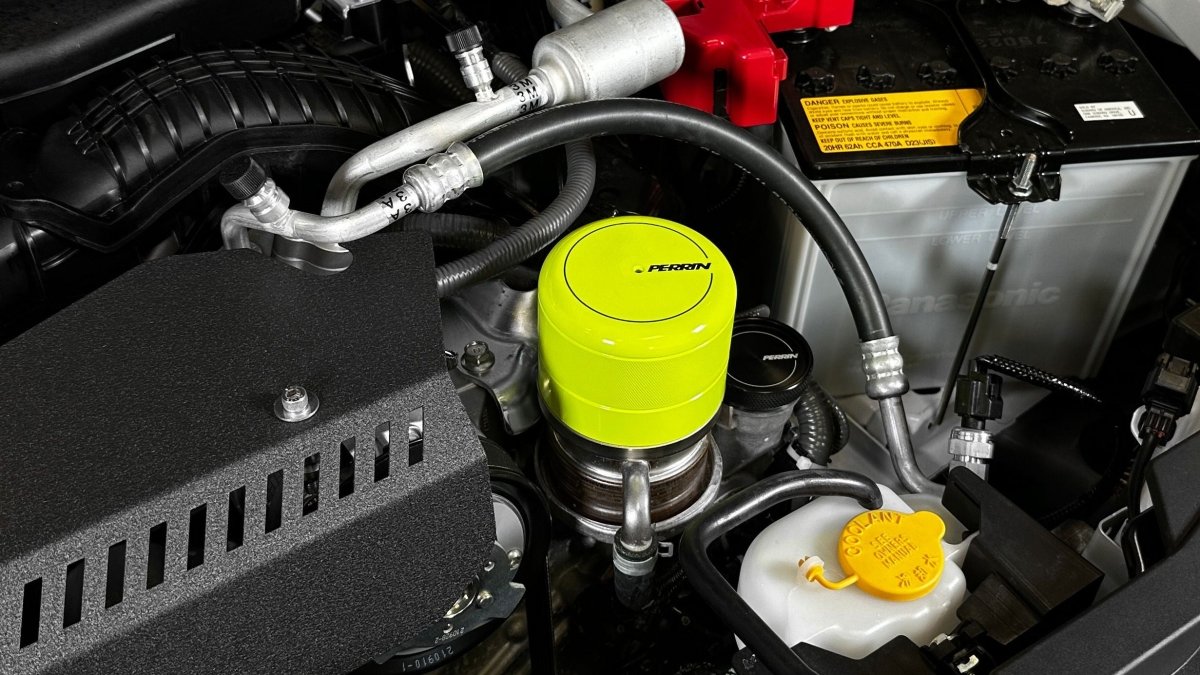 Perrin Oil Filter Cover Neon Yellow 2015-2024 WRX / 2013-2024 BRZ / 2022-2024 GR86 - PSP-ENG-716NY - Subimods.com