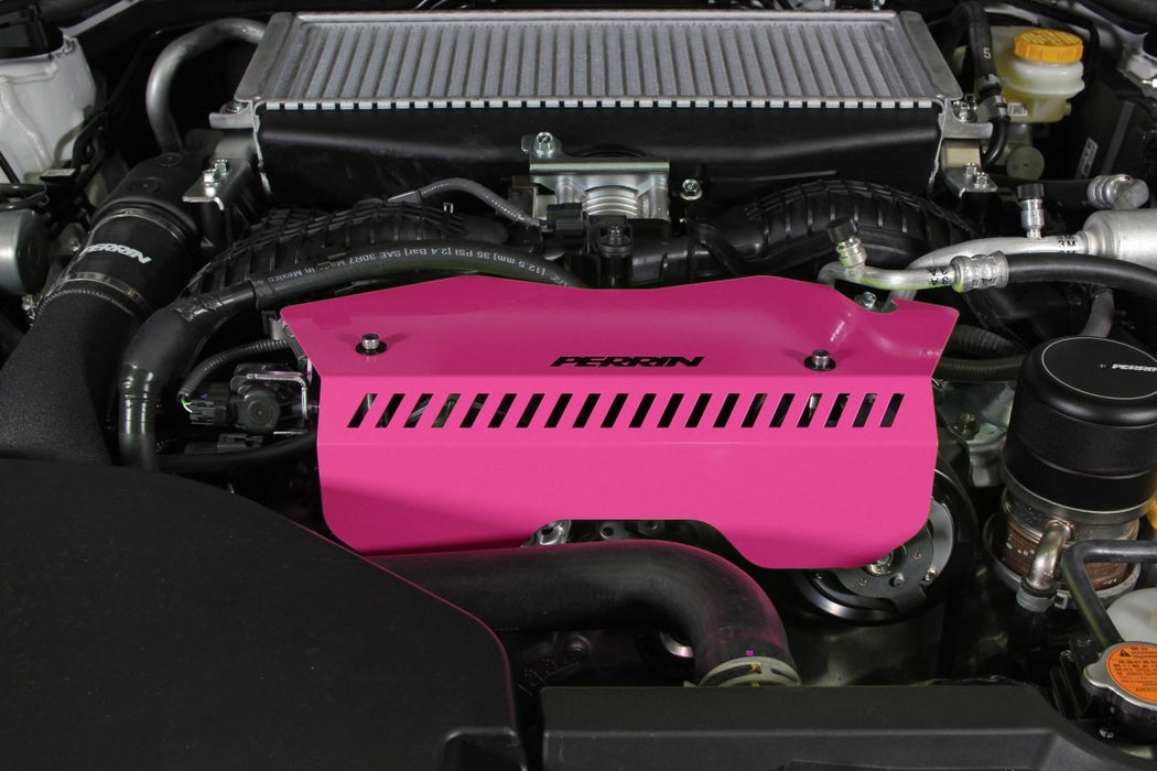 Perrin Pulley Cover Hyper Pink 2022-2024 WRX - PSP-ENG-153HP - Subimods.com