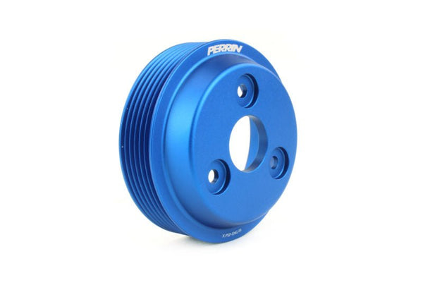 Perrin Water Pump Pulley Blue WRX Lightweight Billet — Subimods.com