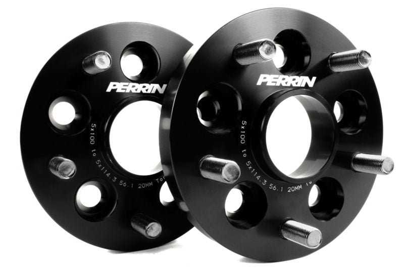 Perrin Wheel Adapters Black 20mm 5x100 to 5x114.3 2002-2014 WRX / 2004 STI / 2013-2018 Crosstrek - PSP-WHL-220BK - Subimods.com