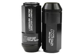 Project Kics Leggdura Racing Shell Type Lug Nut 53mm Closed-End Look 16 Pcs + 4 Locks 12X1.25 Black - WCL5313K - Subimods.com