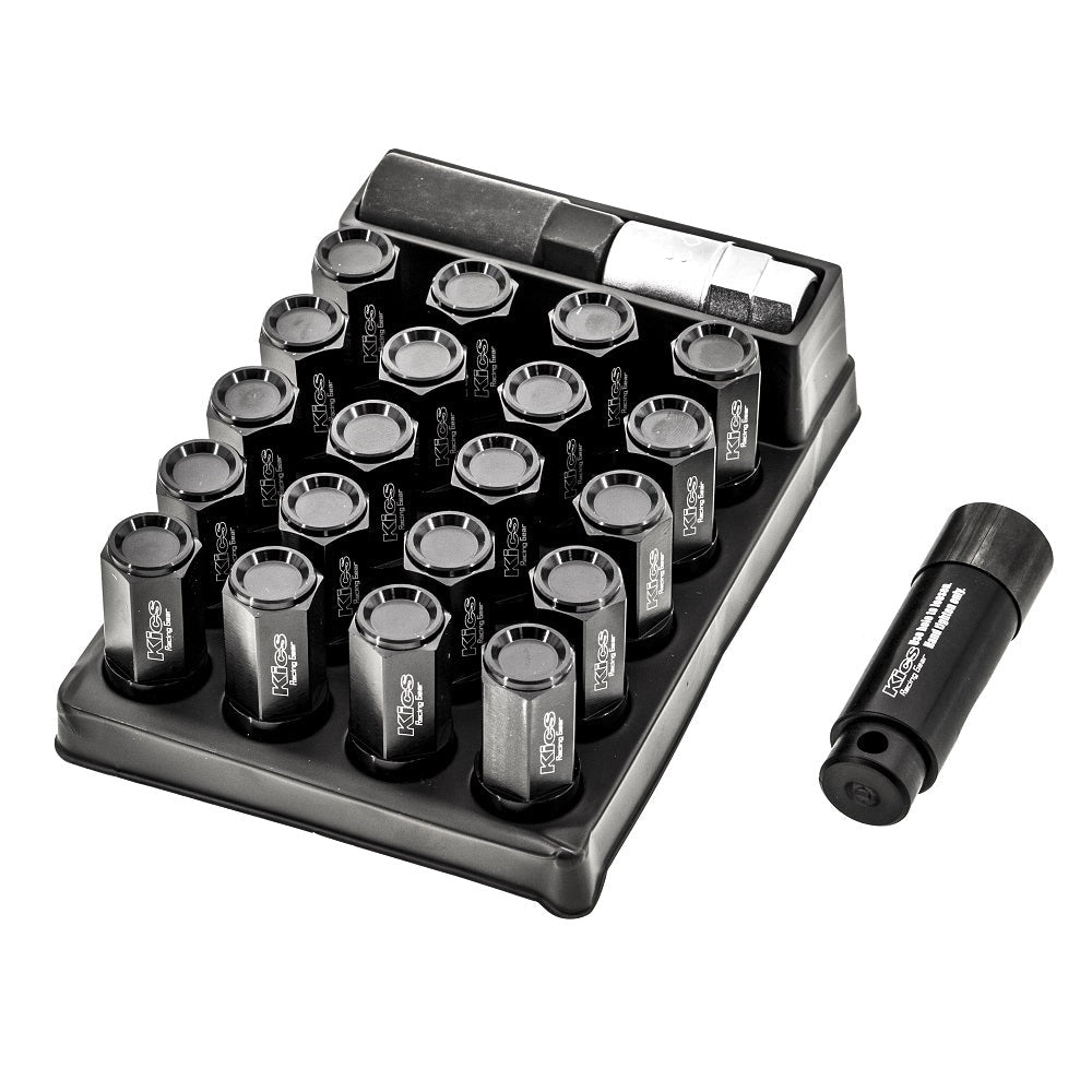 Project Kics Leggdura Racing Lug Nuts 53mm Black 16+4 Set — Subimods.com