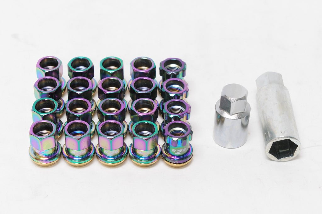 Project Kics R40 Lug Nuts Neochrome 12x1.50 (16+4 Locks) main image 1
