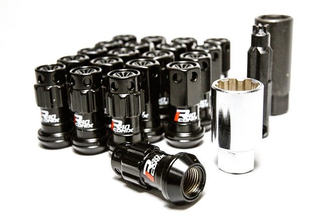 Project Kics R40 Iconix 12X1.25 Lug Nuts Black Non-Locking - WRIF03KK - Subimods.com