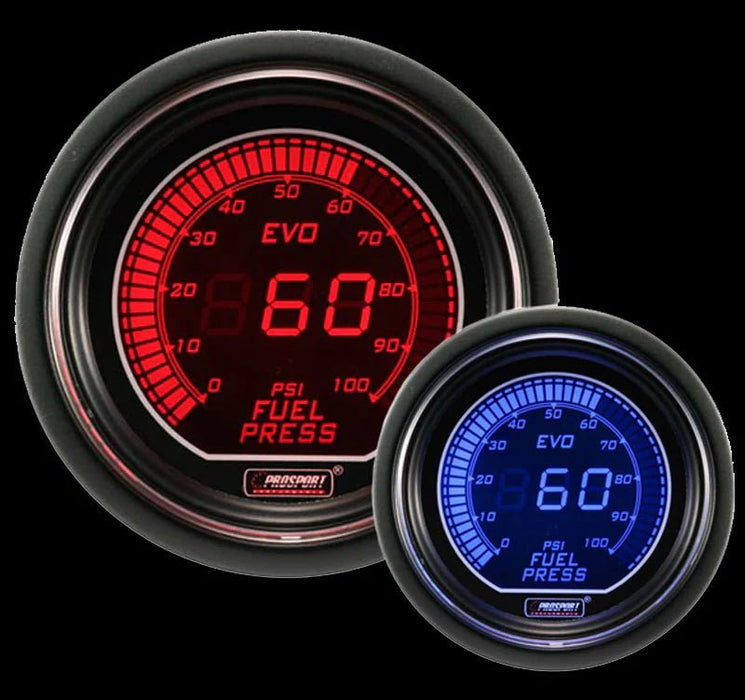 Prosport EVO Series Digital Red / Blue Electronic Fuel Pressure Gauge 52MM - 216EVOEFP.PSI - Subimods.com