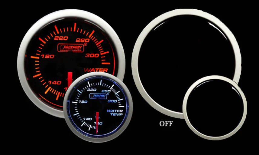 Prosport Performance Series Amber / White Electronic Water Temperature Gauge 52MM - 216BFWAWTSM.F - Subimods.com