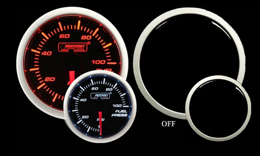 Prosport Performance Series Amber / White Electronic Fuel Pressure Gauge 52MM - 216BFWAFPSM.PSI - Subimods.com