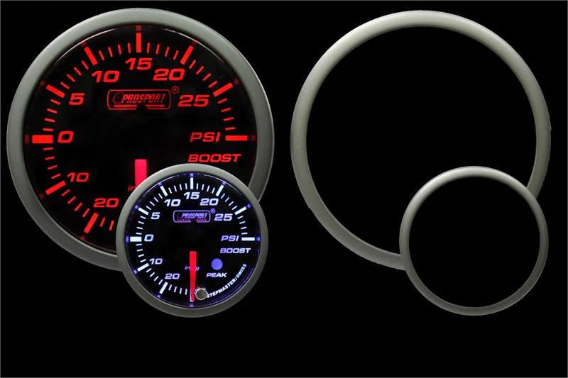 Prosport Premium Series Amber / White Electronic Boost Gauge 52mm - 216SMBOSWL270-PK.PSI - Subimods.com