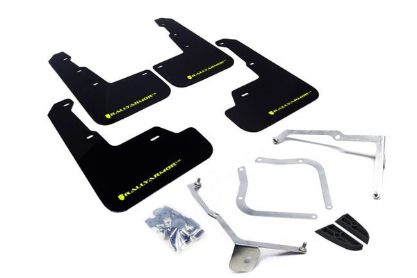 ゆーまろ様分 IMPULRS 16インチ×8J+38 114.3 マルチ Rally Armor UR Mudflaps Black Green Logo WRX STI 2015-21