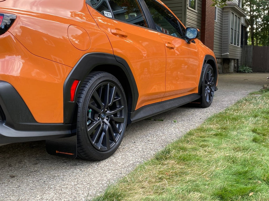 Rally Armor UR Mudflaps Black Urethane Orange Logo 2022-2024 WRX -  Subimods.com