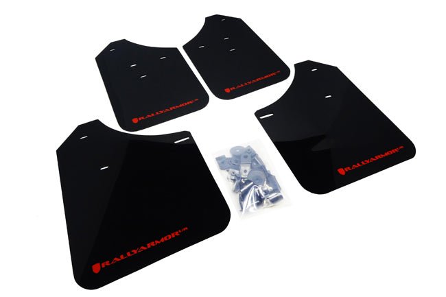 Rally Armor UR Mudflaps Black Urethane Grey Logo 1993-2001 Impreza