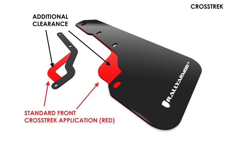 Rally Armor UR Mudflaps Black Urethane Red Logo 2018-2023 Crosstrek - MF46-LTUR-BLK/RD - Subimods.com