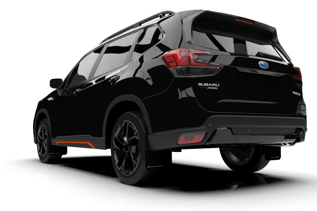 Rally Armor UR Mudflaps Black Urethane Red Logo 2019-2021 Forester - MF52-UR-BLK/RD - Subimods.com