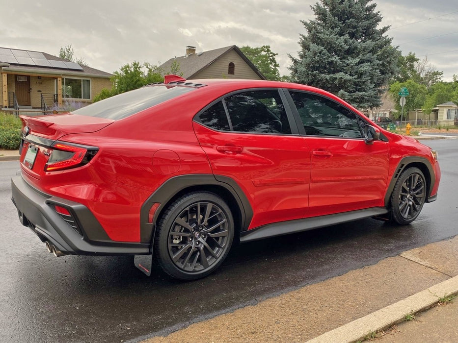 Rally Armor UR Mudflaps Black Urethane Red Logo 2022-2024 WRX - MF92-UR-BLK/RD - Subimods.com