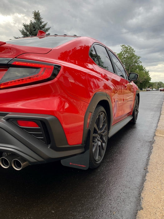 Rally Armor UR Mudflaps Black Urethane Red Logo 2022-2024 WRX - MF92-UR-BLK/RD - Subimods.com