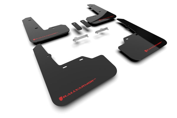 Rally Armor Universal Basic Plus Mud Flaps – Black With Red Logo – Set Of 4 For Car/Truck/SUV