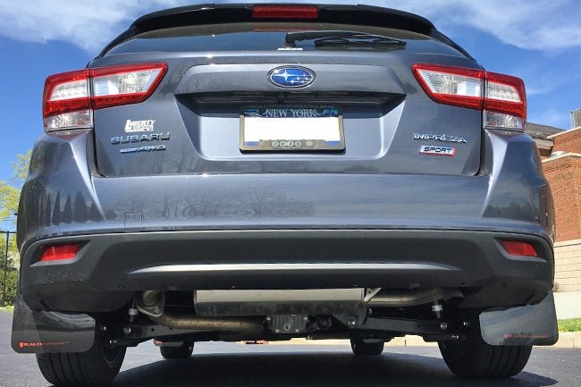 Rally Armor UR Mudflaps Black Urethane Silver Logo 2017-2022 Impreza - MF45-UR-BLK/SIL - Subimods.com