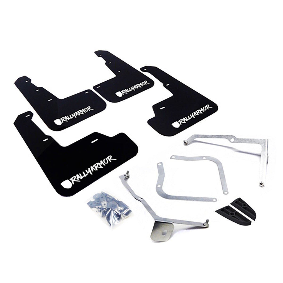 Rally Armor UR Mudflaps Black Urethane w/ New Era Grey Logo 2015-2021 WRX / 2015-2021 STI main image 1