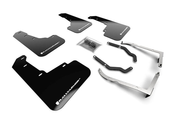 Rally Armor UR Black Mudflaps White Logo Crosstrek — Subimods.com