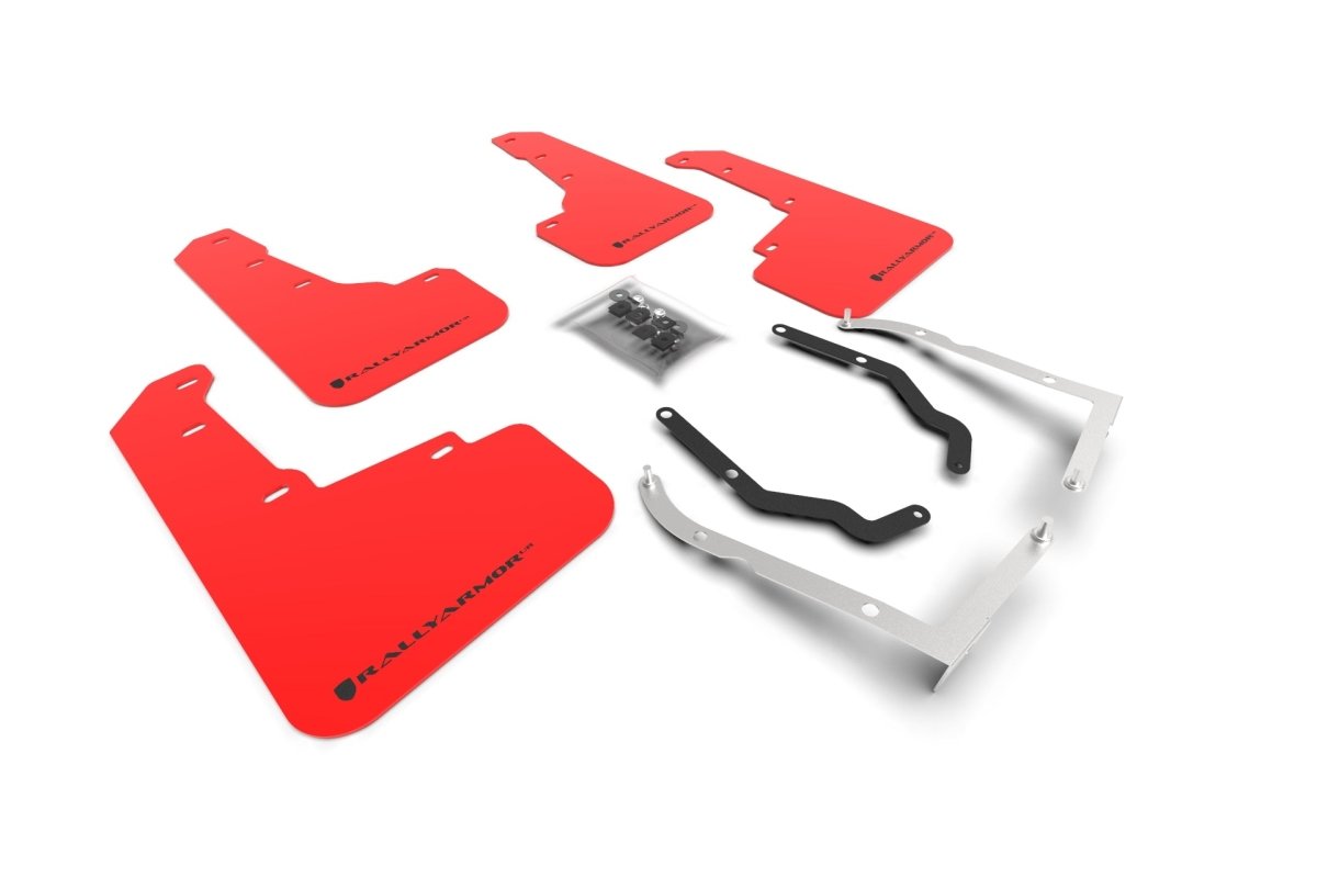 Rally Armor UR Mudflaps Black Urethane Red Logo 2024 Crosstrek main image 1