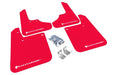 Rally Armor UR Mudflaps Red Urethane White Logo 1993-2001 Impreza - MF2-UR-RD/WH - Subimods.com