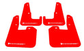 Rally Armor UR Mudflaps Red Urethane White Logo 2011-2014 WRX Hatchback / 2008-2014 STI Hatchback - MF15-UR-RD/WH - Subimods.com