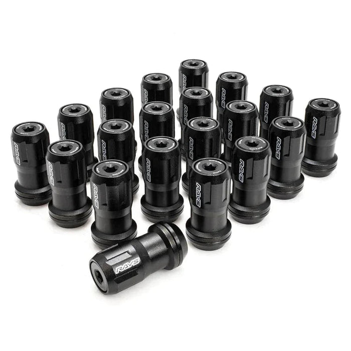 RAYS Official Formula Nut FN-II M12X1.25 Lock and Nut Set Black w/ Black Accent - WFN212125B - Subimods.com