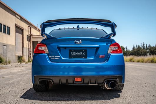 Remark R1-Spec Catback Exhaust Titanium Muffler Section w/ Burnt Tip 2015-2021 WRX / 2015-2021 STI - RK-C1076S-01T - Subimods.com