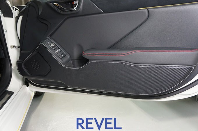 Revel GT Design Carbon Style Door Scuff Protector Set w/ SIlver Stitch 2022-2024 BRZ / 2022-2024 GR86 - 1TR5GDCS01S - Subimods.com