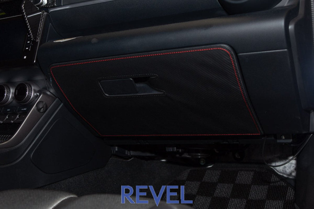 Revel GT Design Carbon Style Glove Box Scuff Protector w/ Red Stitch 2022-2024 BRZ / 2022-2024 GR86 - 1TR5GDCS01GR - Subimods.com