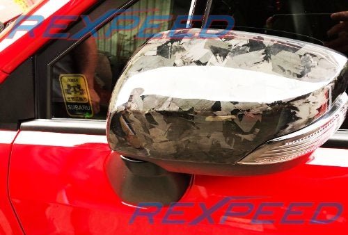 Rexpeed Forged Carbon Full Replacement Upper Mirror Covers w/ Turn Signal Cut Out 2015-2021 WRX / 2015-2021 STI - G11FC - Subimods.com