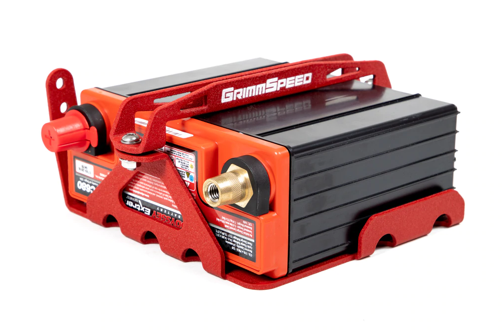 Grimmspeed Lightweight Battery Mount Kit Red 2008-2021 WRX / 2008-2021 STI