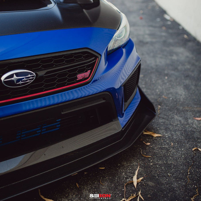 Seibon CW-Style Carbon Fiber Front Lip 2018-2021 WRX / 2018-2021 STI - FL18SBIMP-CW - Subimods.com