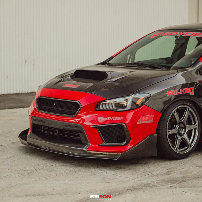 Seibon CW-Style Carbon Fiber Front Lip 2018-2021 WRX / 2018-2021 STI - FL18SBIMP-CW - Subimods.com