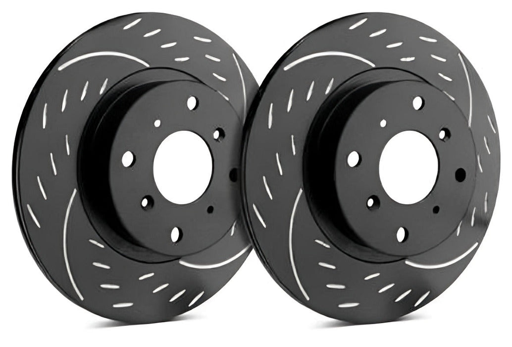 SP Performance Diamond Slot Slotted Front Rotor Pair 2004 STI - D47-409-BP - Subimods.com