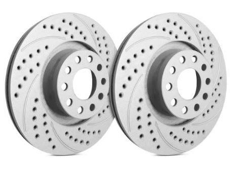 SP Performance Double Drilled and Slotted Front Rotor Pair 2004 STI - S47-409 - Subimods.com