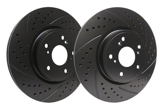 SP Performance Double Drilled and Slotted Front Rotor Pair 2004 STI - S47-409-BP - Subimods.com