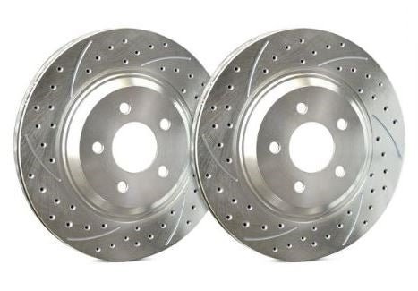 SP Performance Double Drilled and Slotted Front Rotor Pair 2004 STI - S47-409-P - Subimods.com