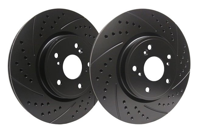 SP Performance Double Drilled and Slotted Rear Rotor Pair 2005-2007 STI - S47-404-BP - Subimods.com