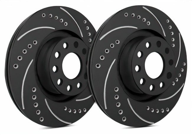 SP Performance Drilled and Slotted Front Rotor Pair 2004 STI - F47-409-BP - Subimods.com