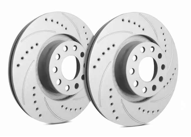SP Performance Drilled and Slotted Front Rotor Pair 2005-2017 STI - F47-405 - Subimods.com