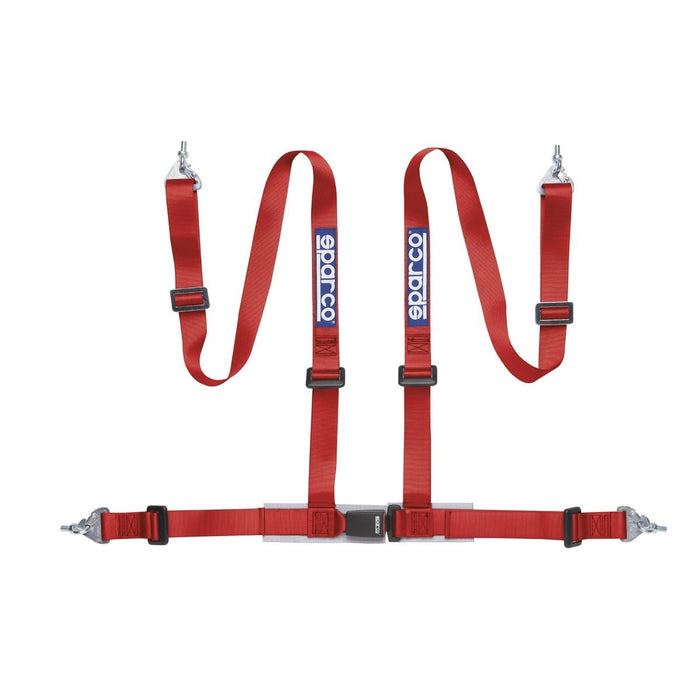 Sparco Harness Set 2 Inch 4-Point Harness Snap-In Red - 04604BM1RS - Subimods.com